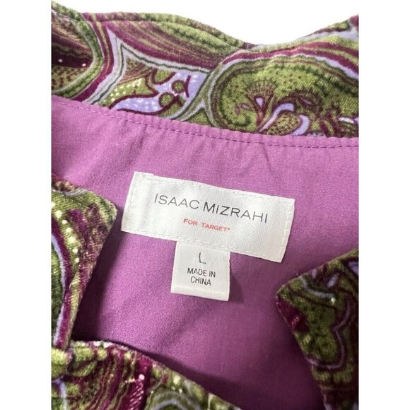 Isaac Mizrahi Target Velvet Blazer Jacket L Paisley Boho Academia Preppy Artsy - Picture 6 of 12